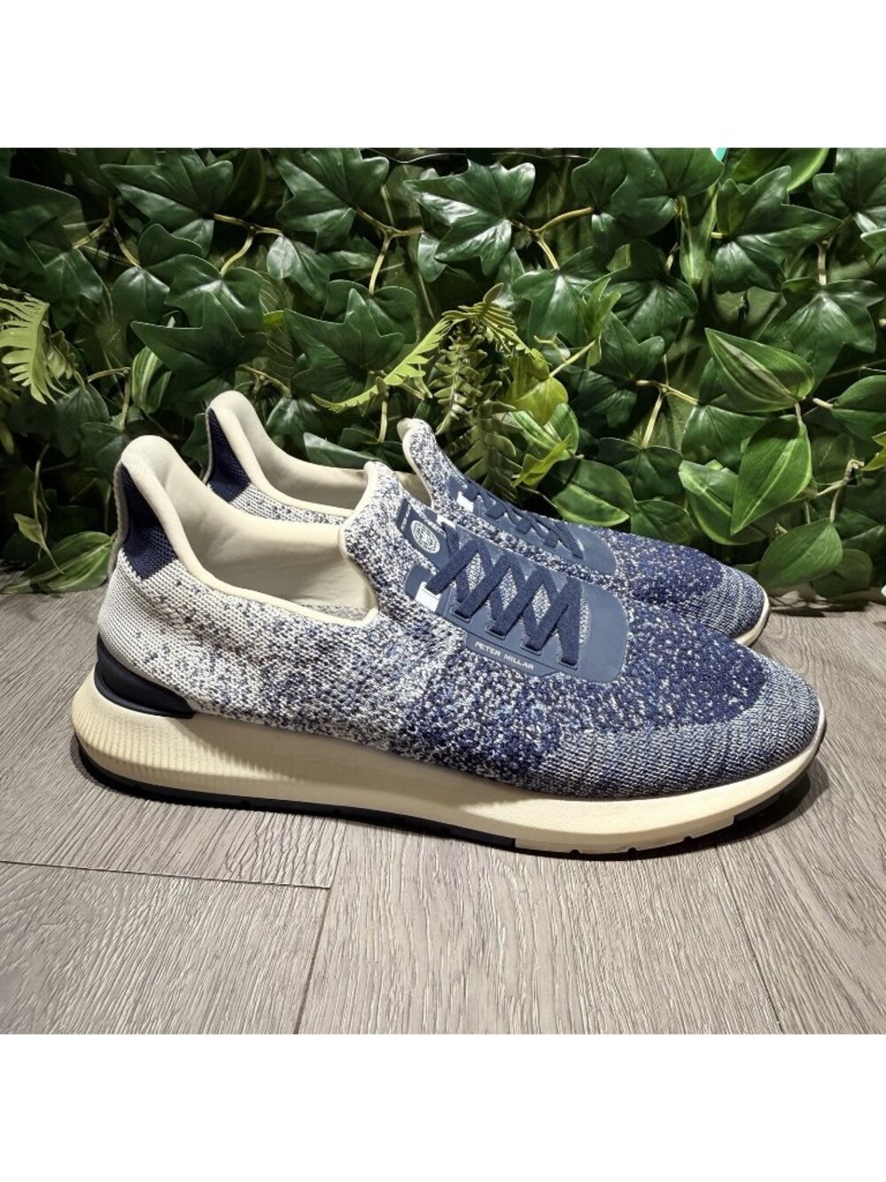 Peter Millar Shoes Mens 14 Blue Knit Apollo Walking Athletic Sneakers Comfort